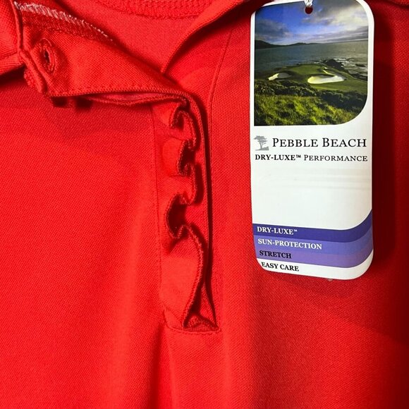 Pebble Beach Womens Polo Golf Shirt W/ Lace & Dry-Luxe Performance size XL - Picture 2 of 6